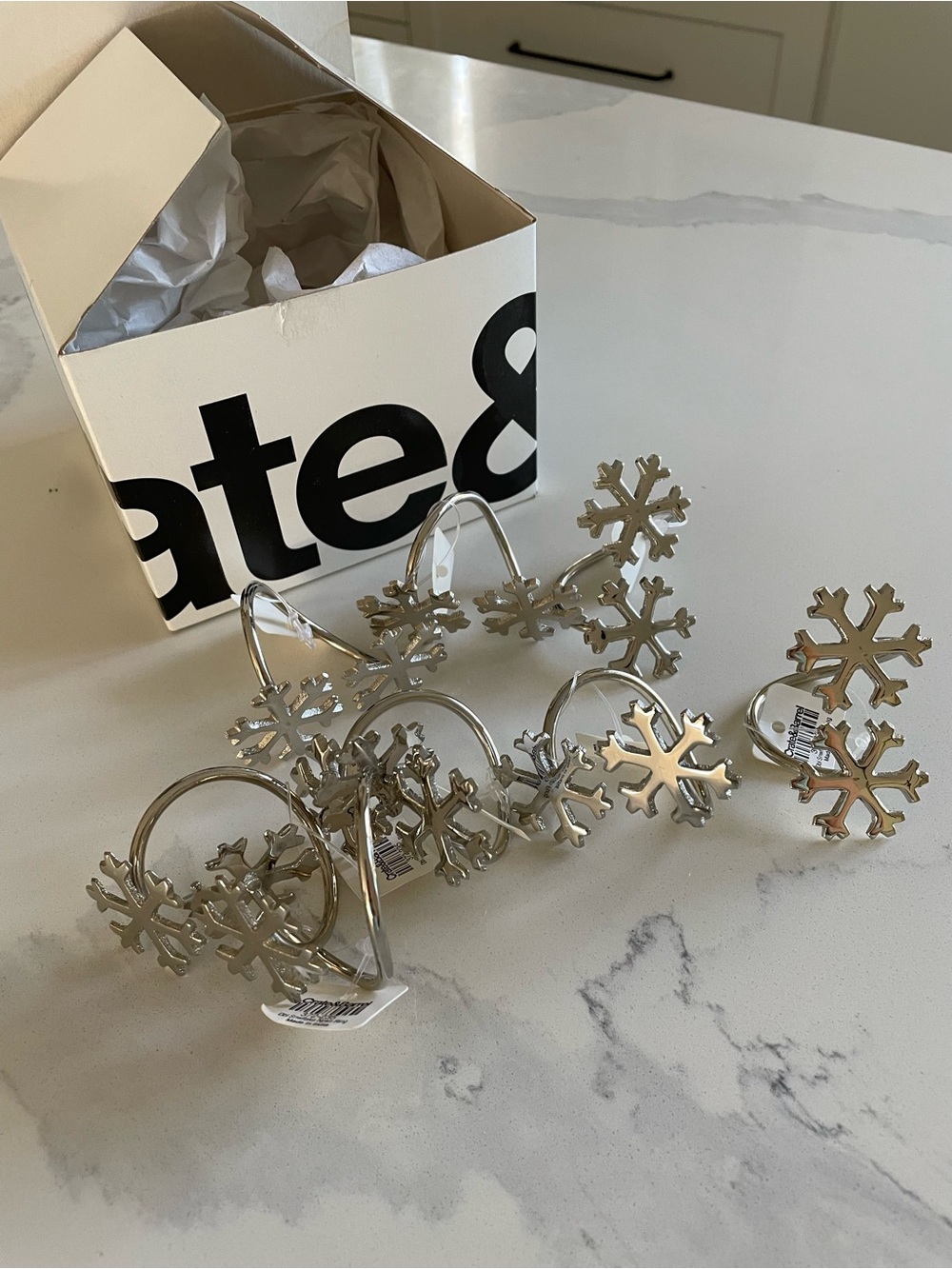 Silver Snowflake Napkin Rings - Set of 6